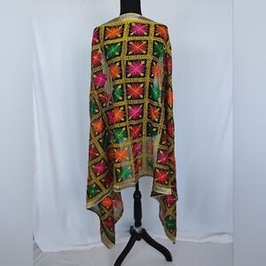 Black Multicolor Phulkari Dupatta